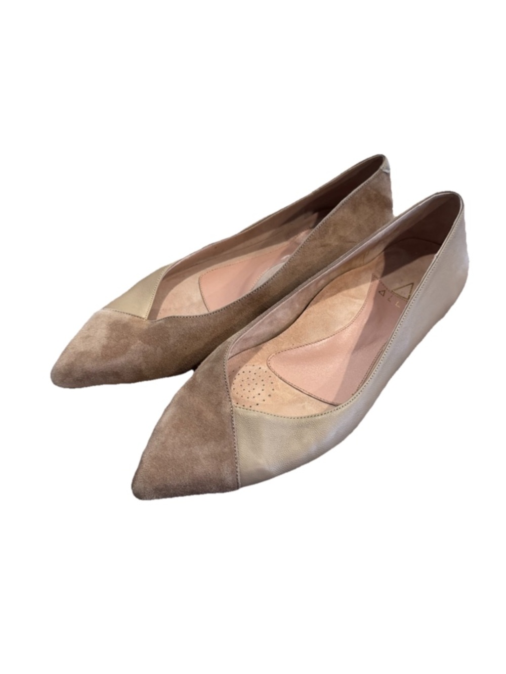 Ally - Nude Beige Suede Leather Forever Flat Size 39.5 US 9